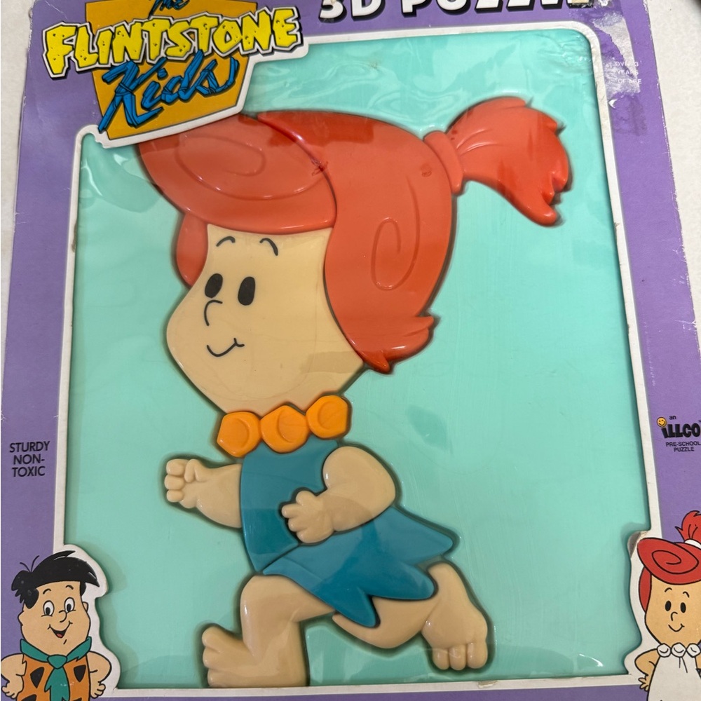 VINTAGE: Flintstone Kids 3D Puzzle - Orange and Blue